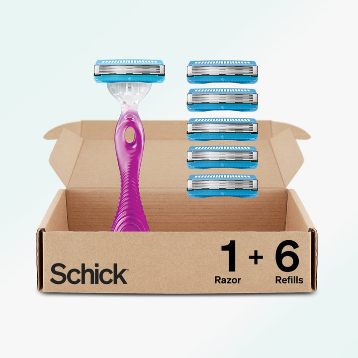 Schick Hydro Silk 3 razors for Women With 6 Razor Blades Refills
