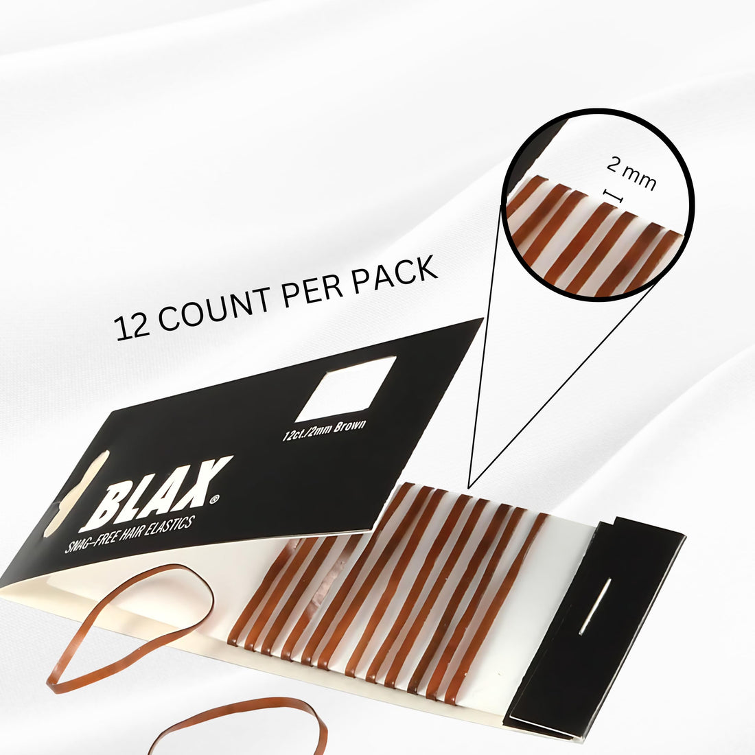 BLAX Brown Snag-Free Hair Elastics - 2mm-12ct by Smoothies