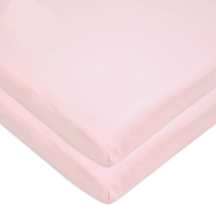American Baby Company 15 x 33 Fitted Bassinet Sheet, 100% Natural Cotton Jersey Knit, Pink, Soft Breathable, for Girls, Pack of 2