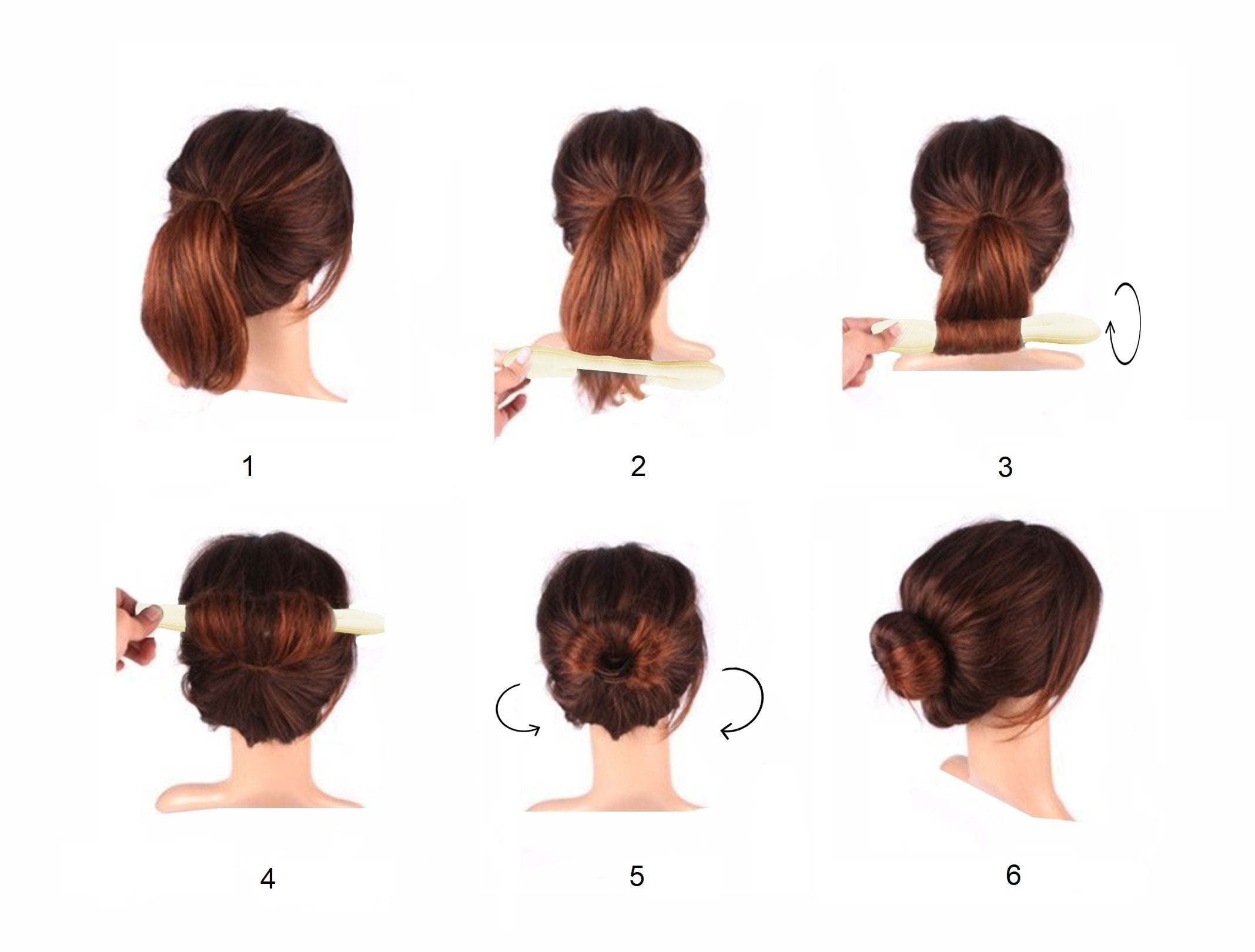 Beaute Galleria - 4pcs Magic Foam Sponge Donut Twister Ponytail Bun Maker (2 Large + 2 Small)