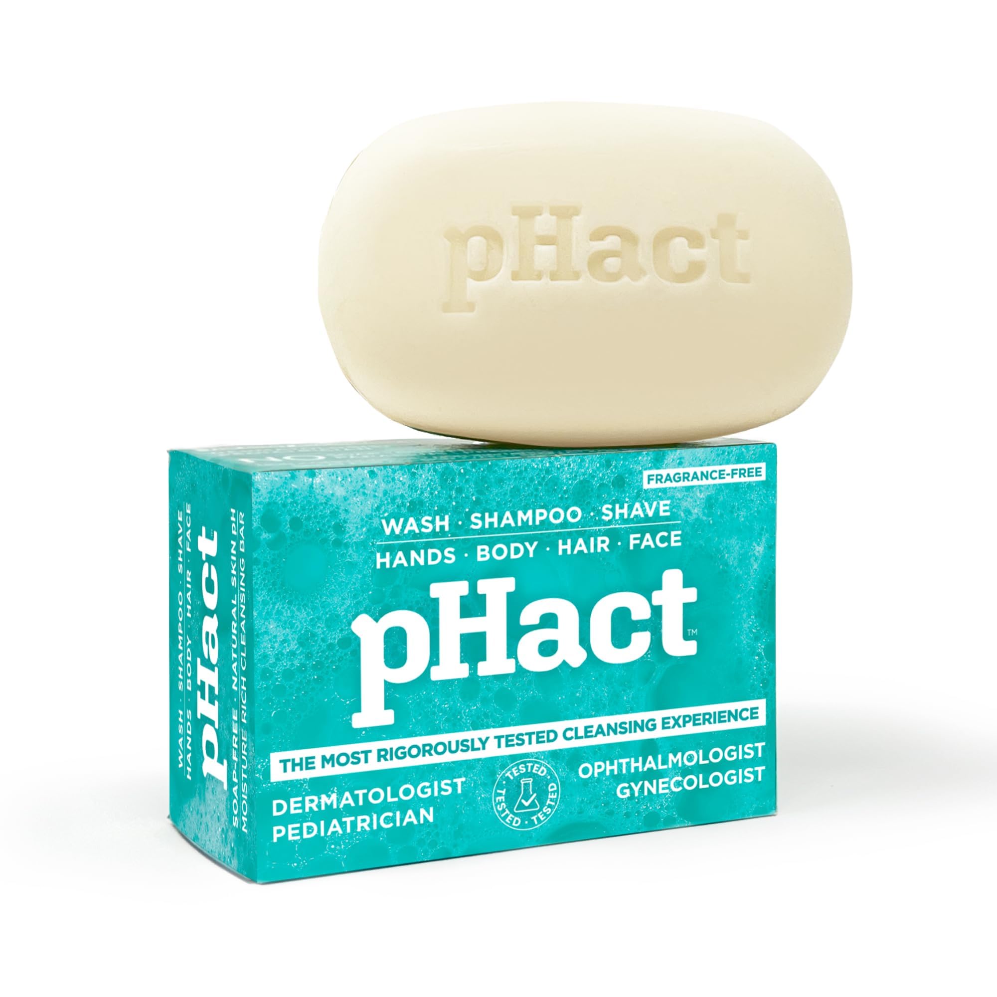 ANDREW LESSMAN pHact Moisture-Rich, Soap-Free Cleansing Bar. Natural Skin pH. Fragrance-Free. All Skin Types - Even Sensitive. Hypoallergenic. Dermatologist Tested. 6-Pack 4.25 oz Each