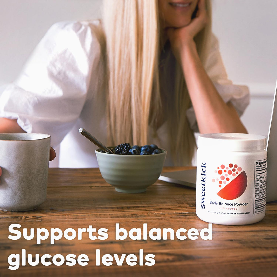 Sweetkick Sugar Craving Suppressant - Multivitamin Powder, Stop Sugar Cravings Supplement, Prebiotic Powder, Prebiotic Drink and Gut Health Powder - Prebiotic Blend, Unflavored (30 Servings)