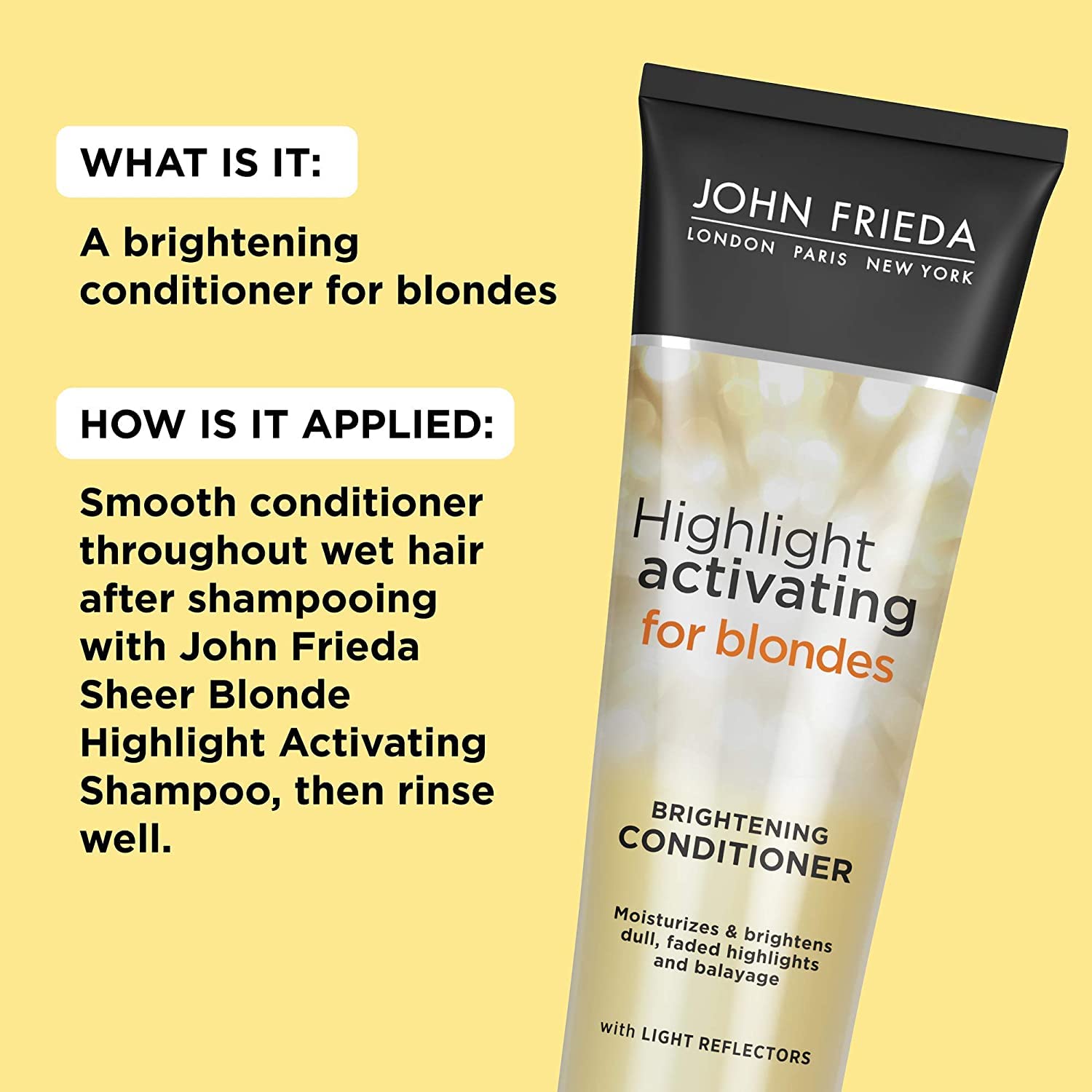 John Frieda John Frieda sheer blonde Highlight Activating Enhancing Conditioner For Lighter Shades 8.45 oz (Pack of 3)
