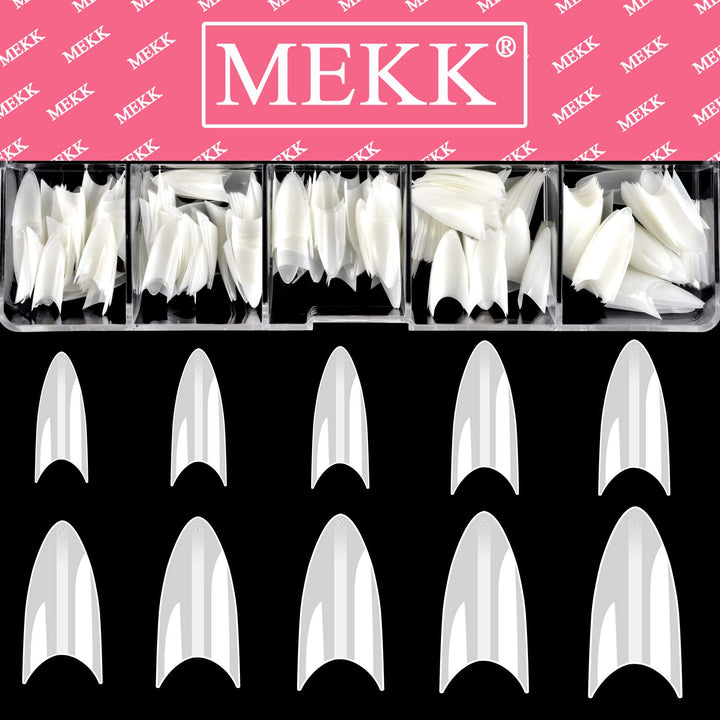 Natural Stiletto Nail Tips Half Cover Acrylic False Nail Tips MEKK 600PCS Fake Nail Tips for Nail Salons and DIY Nail Art at Home,10Sizes ââ‚¬¦