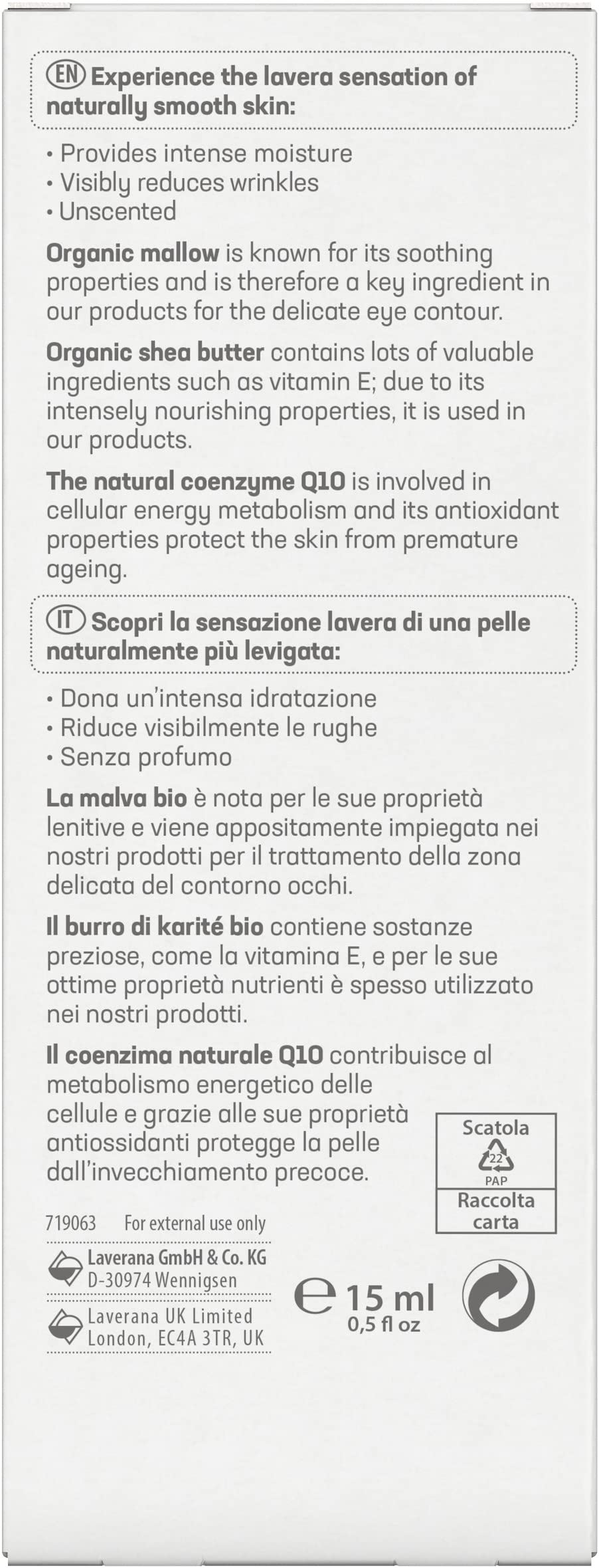 Lavera Basis Sensitiv Anti-Ageing Eye Cream, 0.5 Ounce