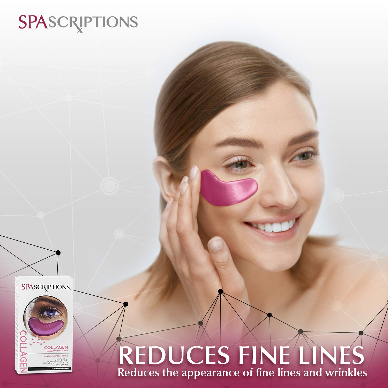SPASCRIPTIONS COLLAGEN Hydrogel Under-Eye Pads. Anti-Aging Serum. RENEW - RESTORE -.