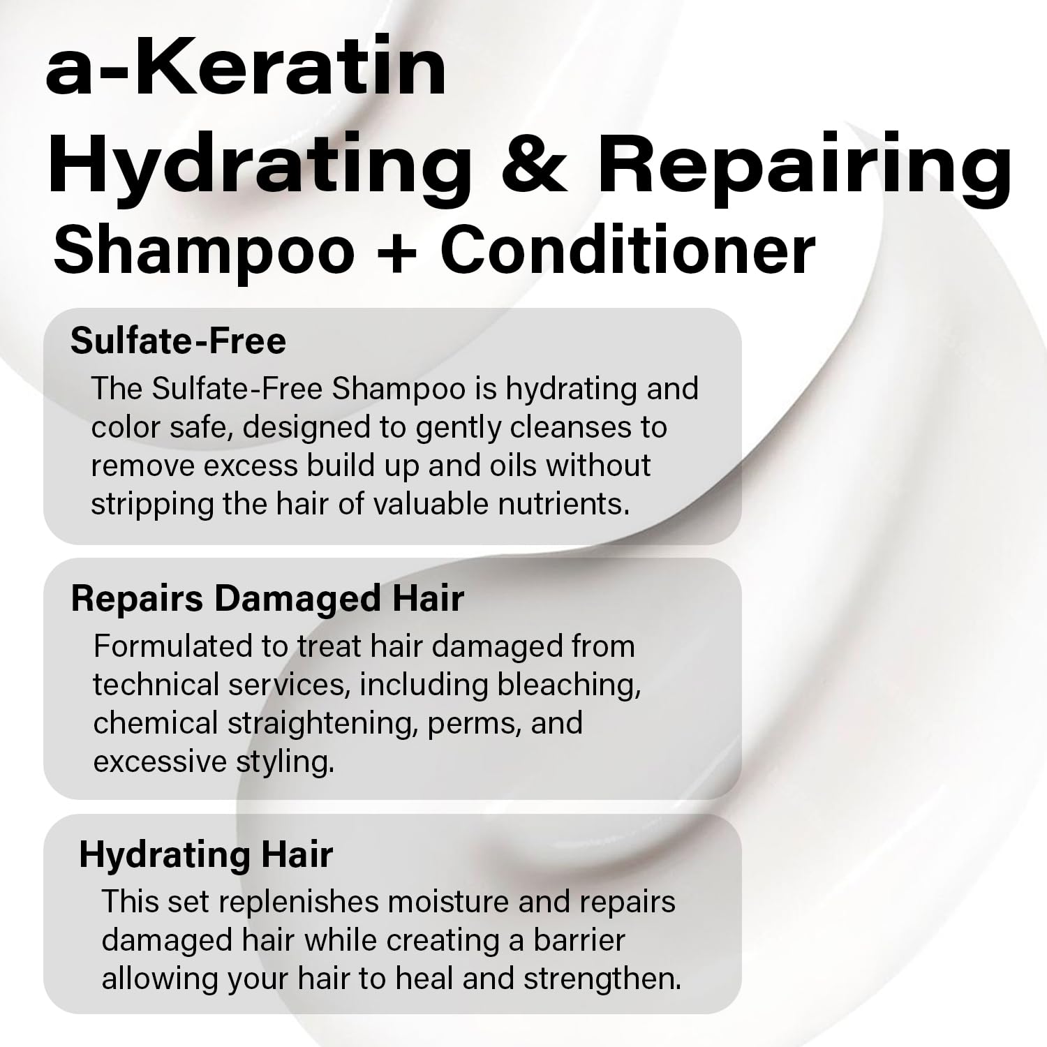 Peter Coppola a-Keratin Hydrating & Repairing Shampoo and Conditioner Duo - Strengthen and Repair Damaged Hair - Nourishes for Soft, Shiny Hair 10 oz