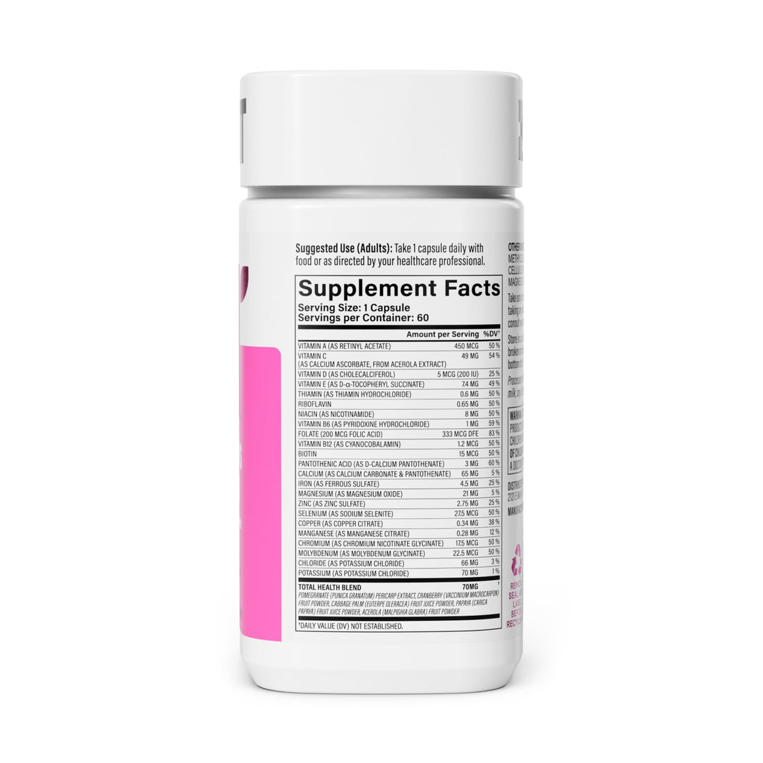 Habit Womens Multi Supplement (60 Capsules) - New Look, Supports General Health & Wellness, 23 Essential Vitamins and Minerals, Fruit extracts, Folate, Iron, B12, Biotin, Non-GMO (1 Pack)