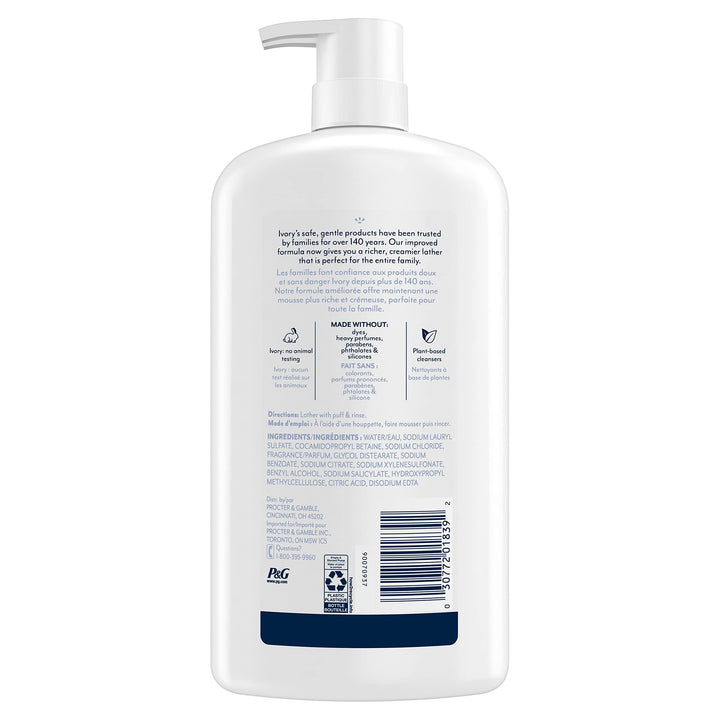 Ivory, Mild & Gentle Body Wash, Original, 27 Fl Oz