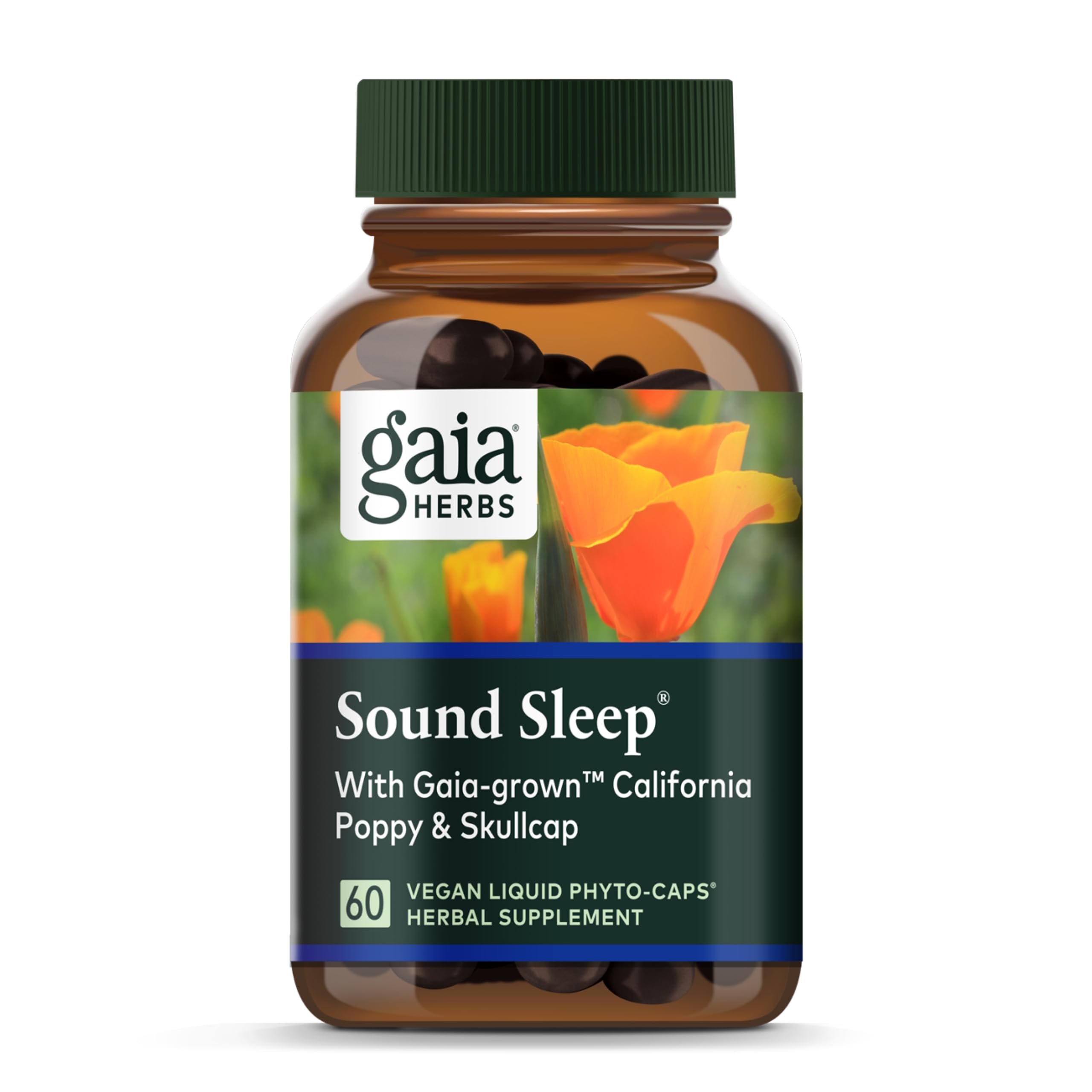 Gaia Herbs Sound Sleep - Natural Sleep Support to Promote Calm & Relaxation - with Valerian Root, Passionflower & More - 60 Vegan Liquid Phyto-Capsules (20-Day Supply)