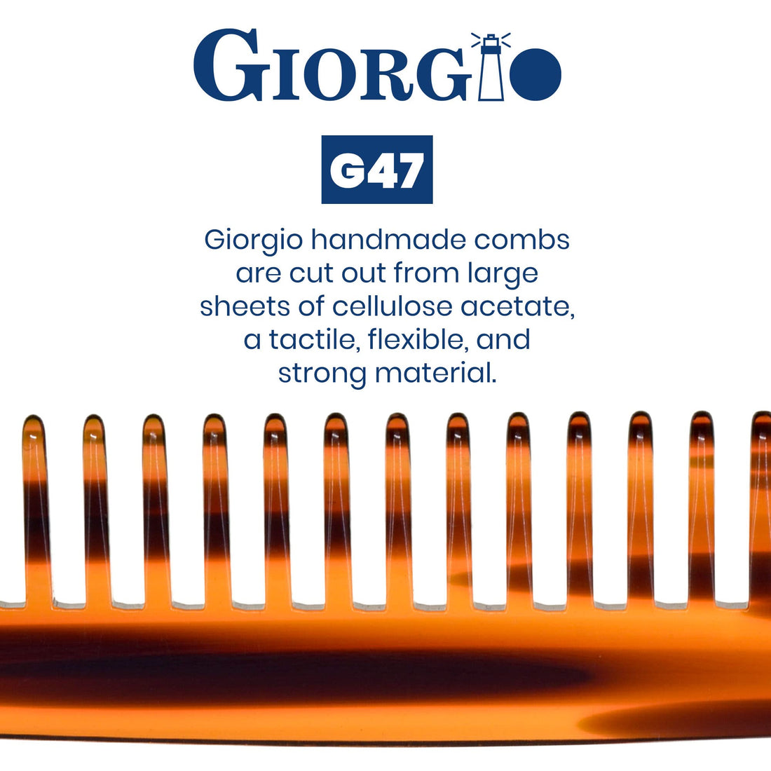 GWL Giorgio Hand Made Flexible Comb 6 Long (Tortoise G47)