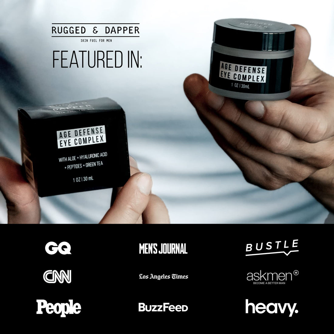 RUGGED & DAPPER - Eye Cream for Men - 1 oz - Powerful Anti Aging Gel Complex - Combats Wrinkles, Dark Circles & Visible Fatigue - Advanced Natural & Organic Ingredients Revives & Defends Entire Face