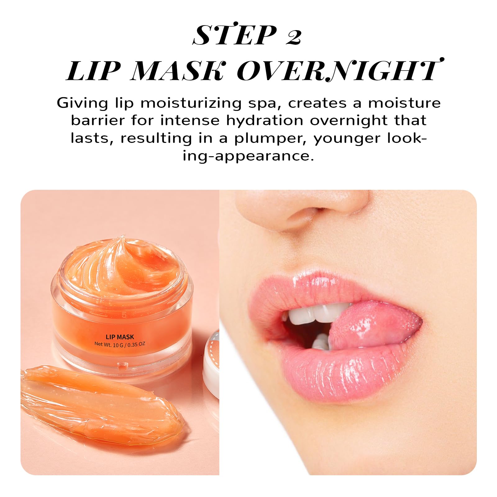 ANAI RUI Lip Mask & Lip Scrub Set, Lip Care Kit, Gift For Mother Girls, Overnight Lip Treatment with Lip Sleeping Mask & Sugar Lip Exfoliator Scrub, Lip Moisturizer for Dry, Chapped, Dark Lips, Peach