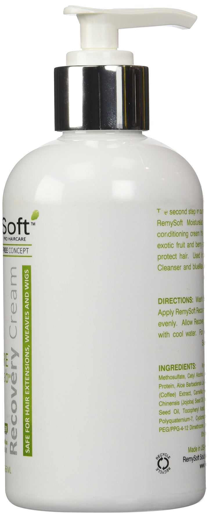 RemySoft Moisturelab Recovery Cream - Safe for Hair Extensions, Weaves and Wigs - Salon Formula Conditioner 8oz - Gentle Sulfate-free Lather