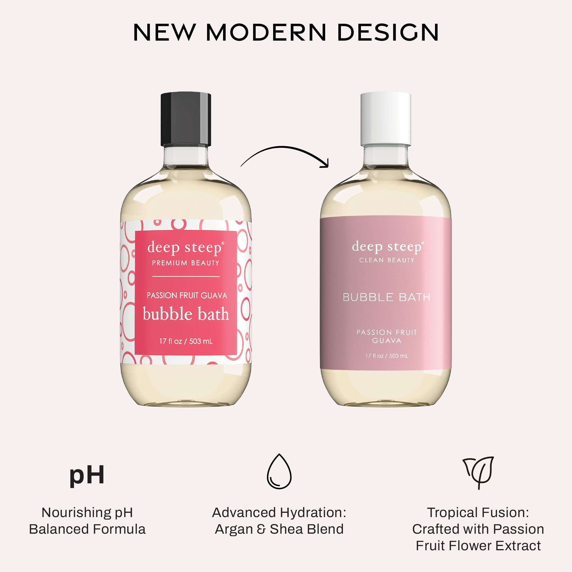 Deep Steep Bubble Bath, Passion Fruit Guava, 17.5 Ounce