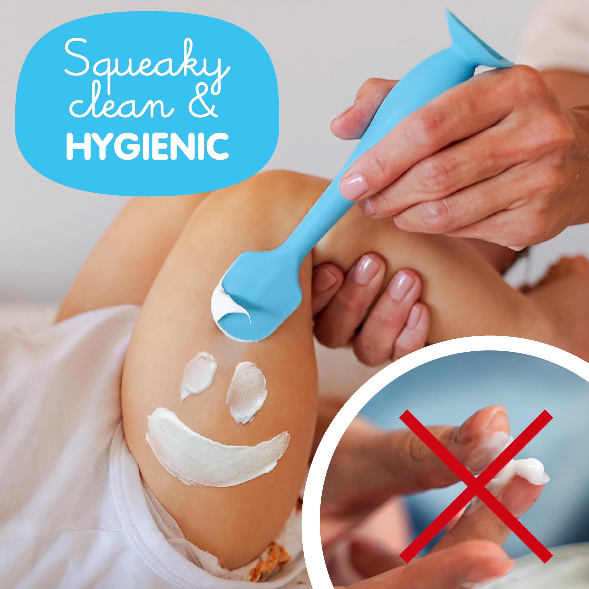 Bumco Baby Bum Brush + Mini Diaper Cream Spatula with Case - BPA-Free Butt Spatula Baby, Soft Diaper Spatula, Baby Diaper Cream Applicator, Mom-Invented Diaper Bag Essentials, Butt Spatula