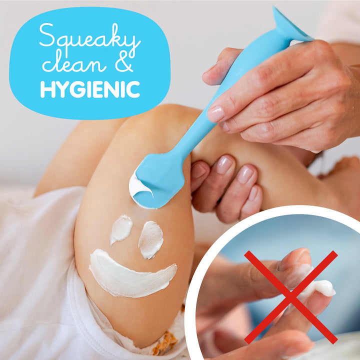 Bumco Baby Bum Brush + Mini Diaper Cream Spatula with Case - BPA-Free Butt Spatula Baby, Soft Diaper Spatula, Baby Diaper Cream Applicator, Mom-Invented Diaper Bag Essentials, Butt Spatula