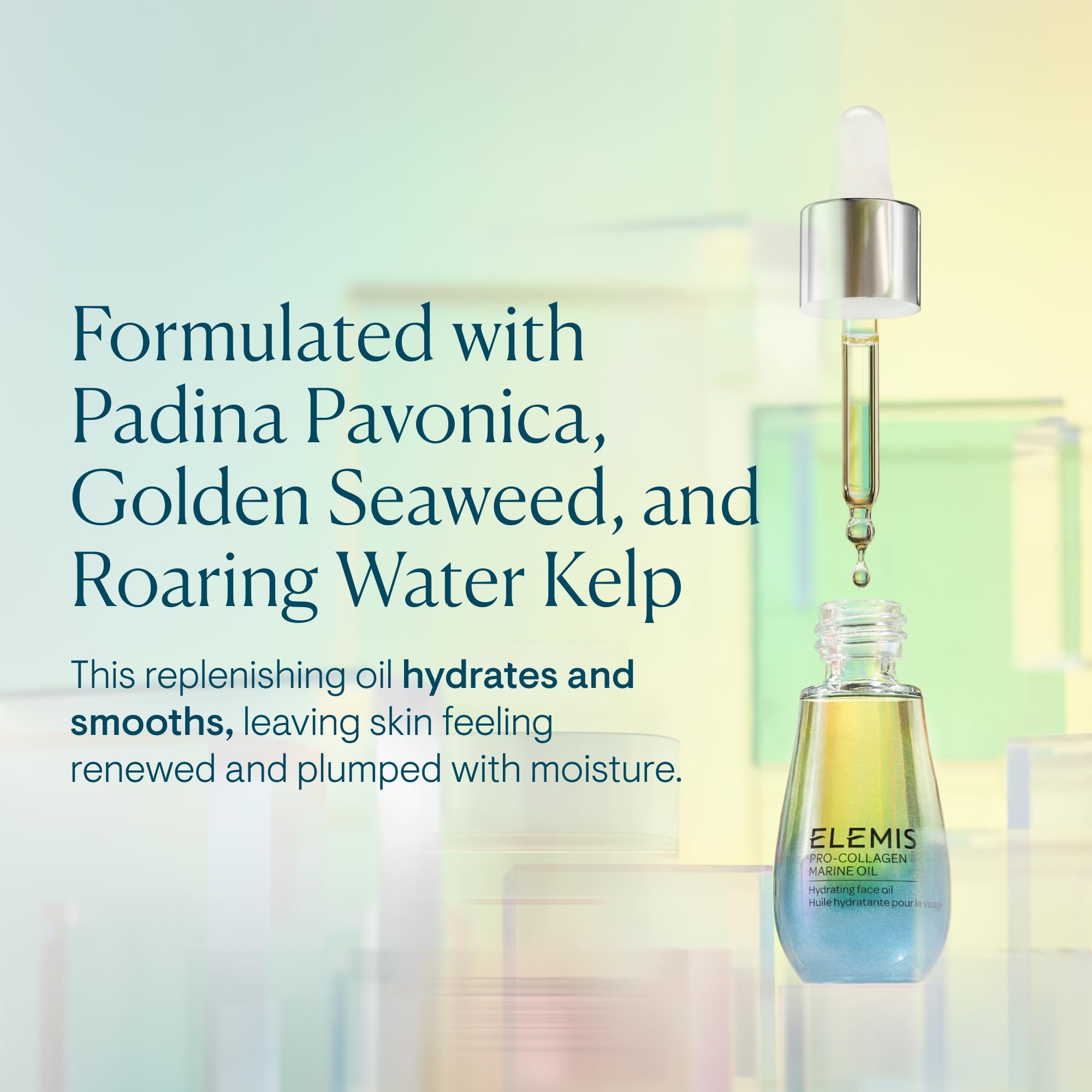 ELEMIS Pro-Collagen Marine Oil, 15ml – Ultra-Lightweight Anti-Wrinkle Daily Face Oil Moisturizer, Deeply Moisturize, Nourish & Hydrate for Youthful Look, Fine Lines and Wrinkles Treatment