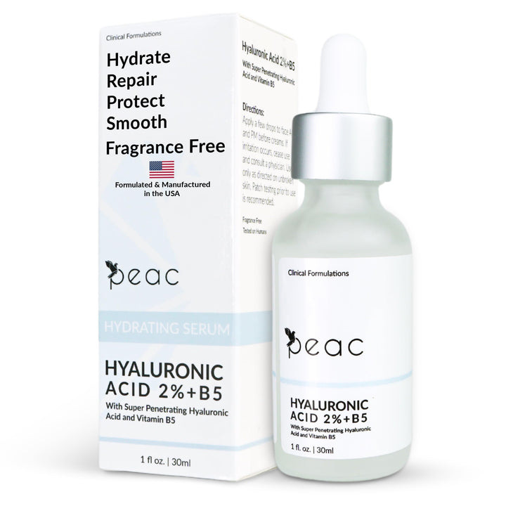 Hyaluronic Acid 2% + B5 Serum 30ml/1oz – USA Made - All Skin Types - Hyaluronic Acid Serum for Face – Hydrating, Plumping & Lightweight – Fragrance Free Skincare – Moisturizing Face Serum for Women