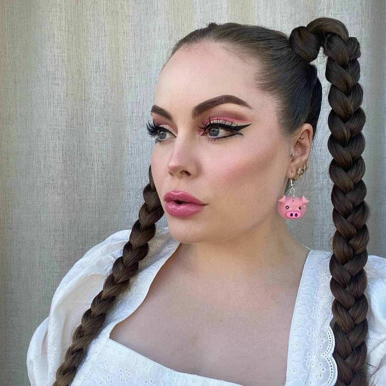 2 Pack Long DIY Braided Ponytail Extension with Hair Tie Straight Wrap Around Hair Extensions Ponytail(2#)