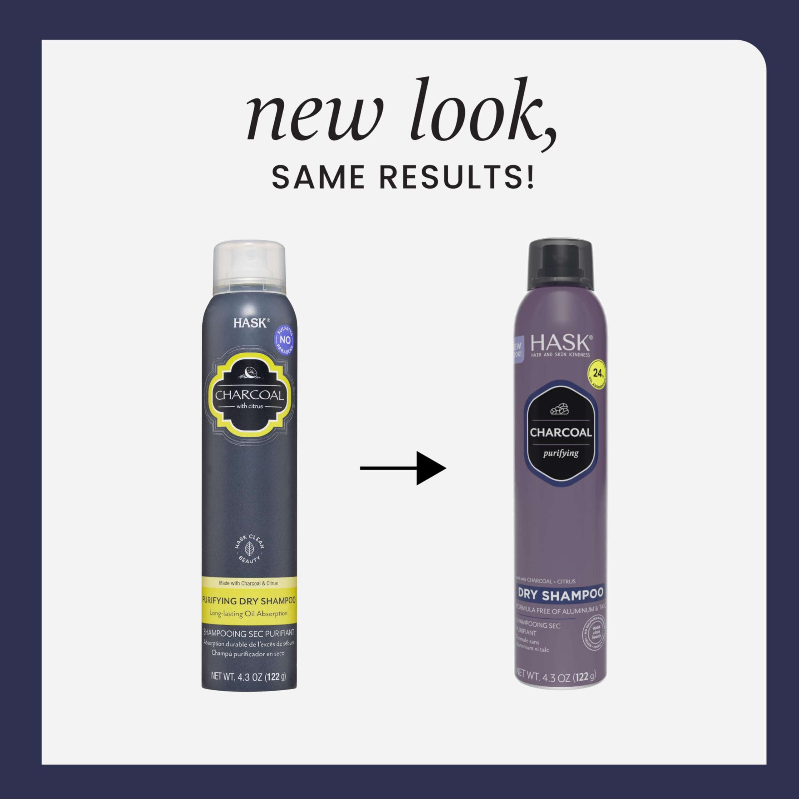 HASK Charcoal Purifying Dry Shampoo – Absorbs Oil, Purifies & Detoxifies Hair, Extends Time Between Washes, No Sulfates or Parabens, Cruelty-Free – 8.1oz