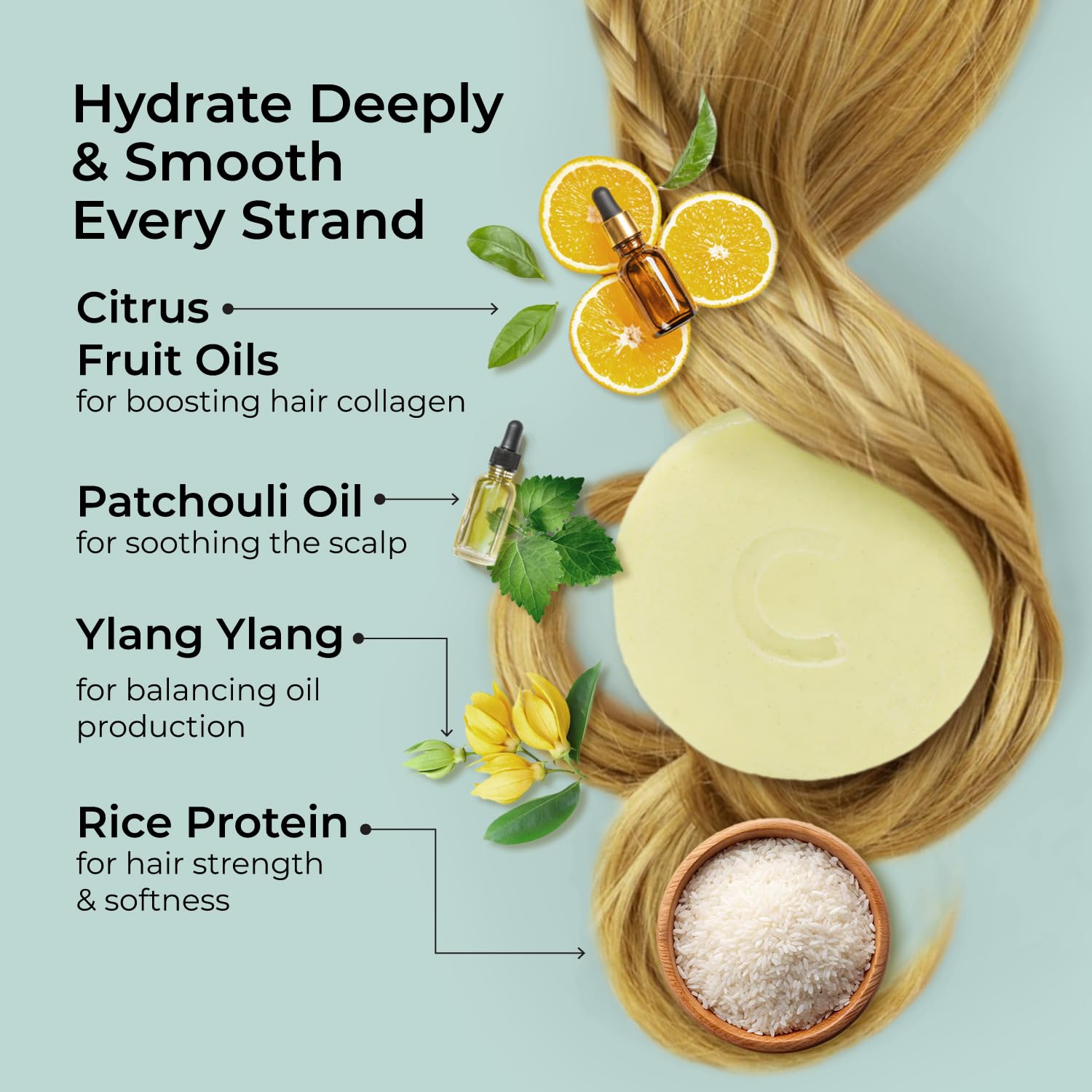 Jack59 Conditioner Bar for Fine Hair and Sensitive Skin – Serenity – with Patchouli,Vegan,pH Balanced,Gluten Free,Cruelty Free,Sulphate Free,No Parabens,Colour Safe,100+ Washes,2 oz,Light Green