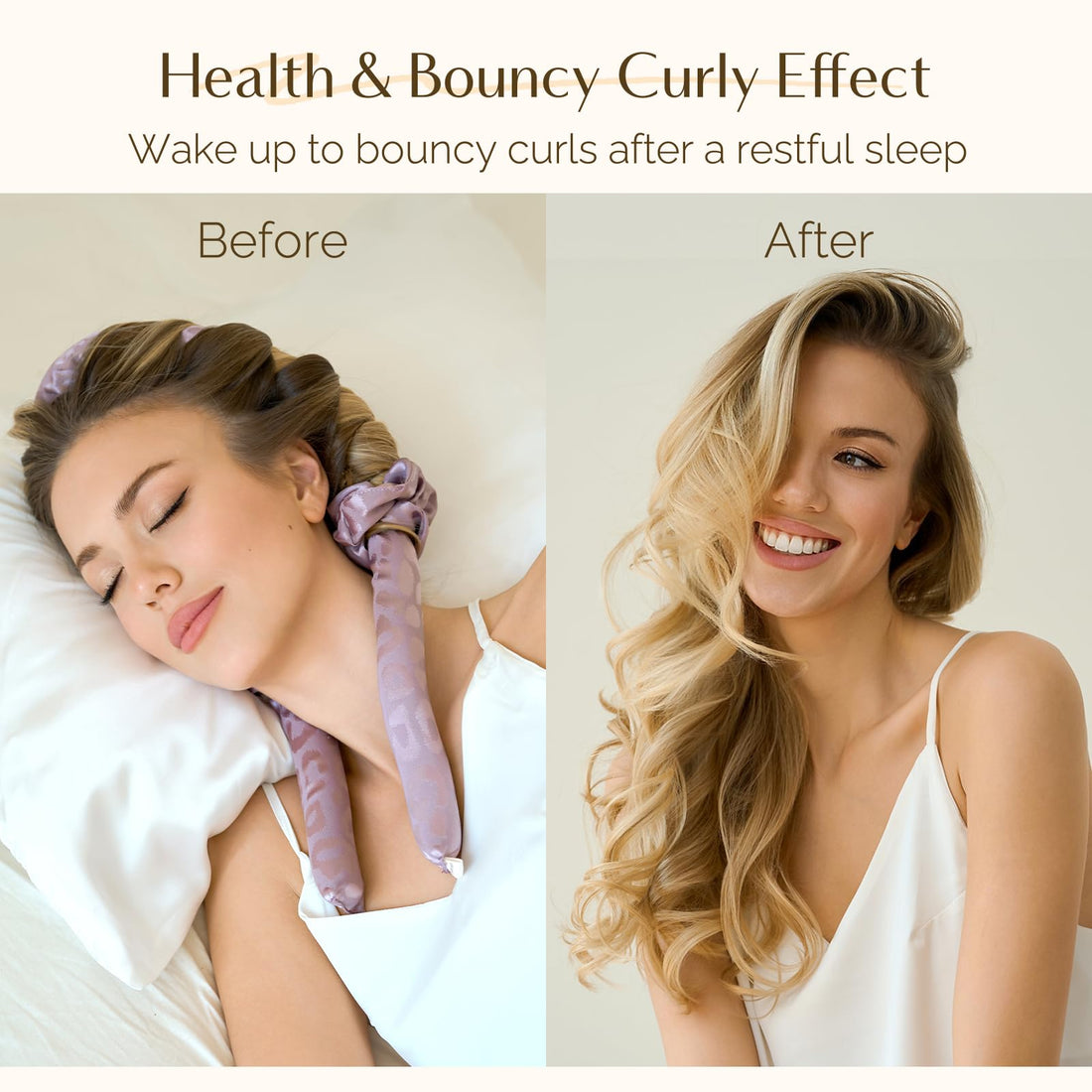 YANIBEST Heatless Curls Overnight, Hair Curlers to Sleep in, Leopard Heatless Hair Curler, Heatless Curling Rod Soft Hair Rollers-Purple