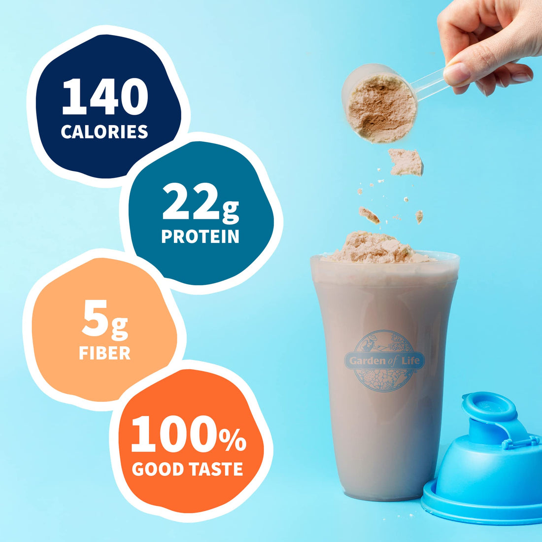Organic Vegan Chocolate Protein Powder - Garden of Life – 22g Complete Plant Based Raw Protein & BCAAs Plus Probiotics & Digestive Enzymes for Easy Digestion, Non-GMO Gluten-Free, Lactose Free 1.5 LB