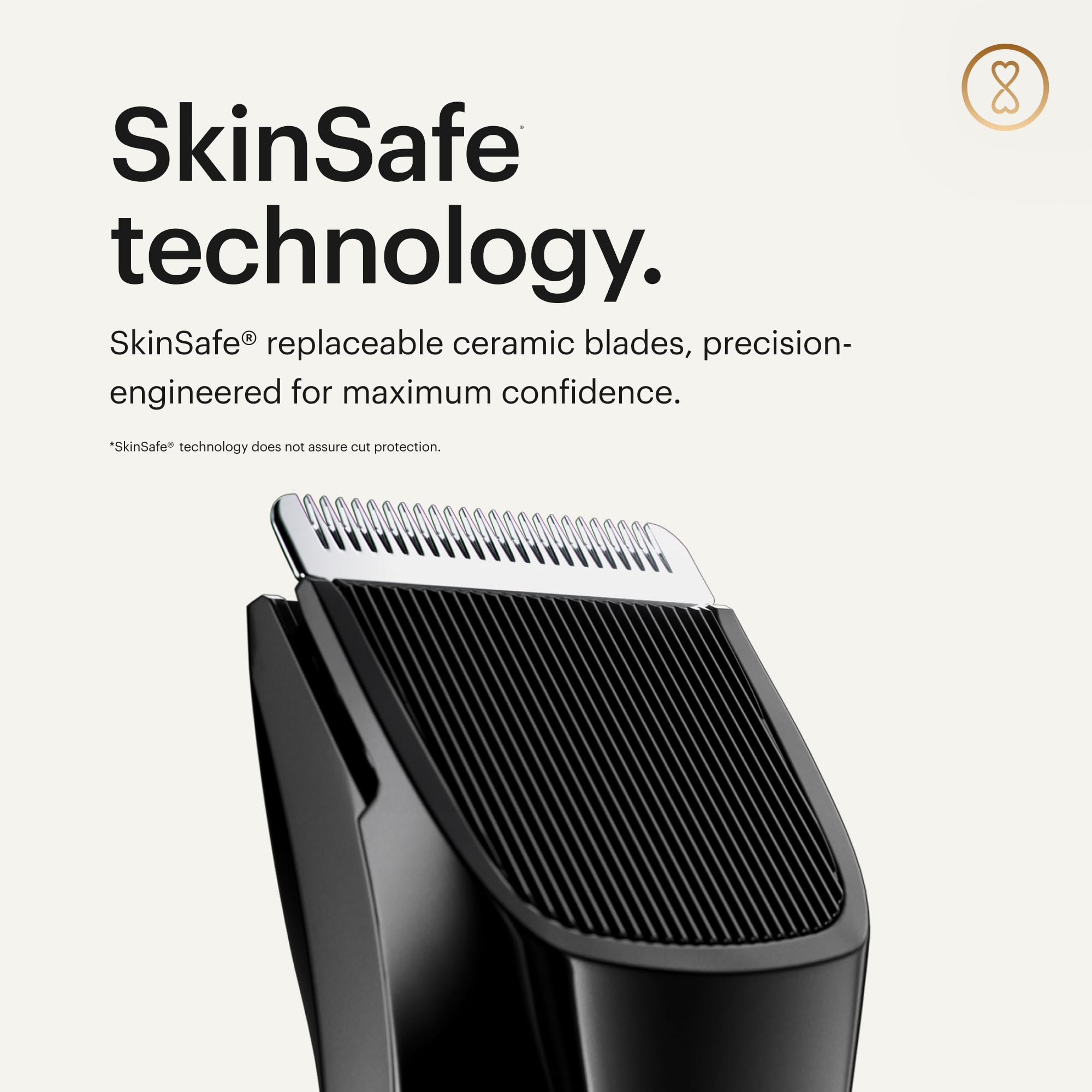 MANSCAPED® The Lawn Mower® 4.0, Electric Groin Hair Trimmer, Replaceable SkinSafe® Ceramic Blade Heads, Waterproof Wet/Dry Clippers, Rechargeable, Wireless Charging, Male Hygiene Grooming Razor