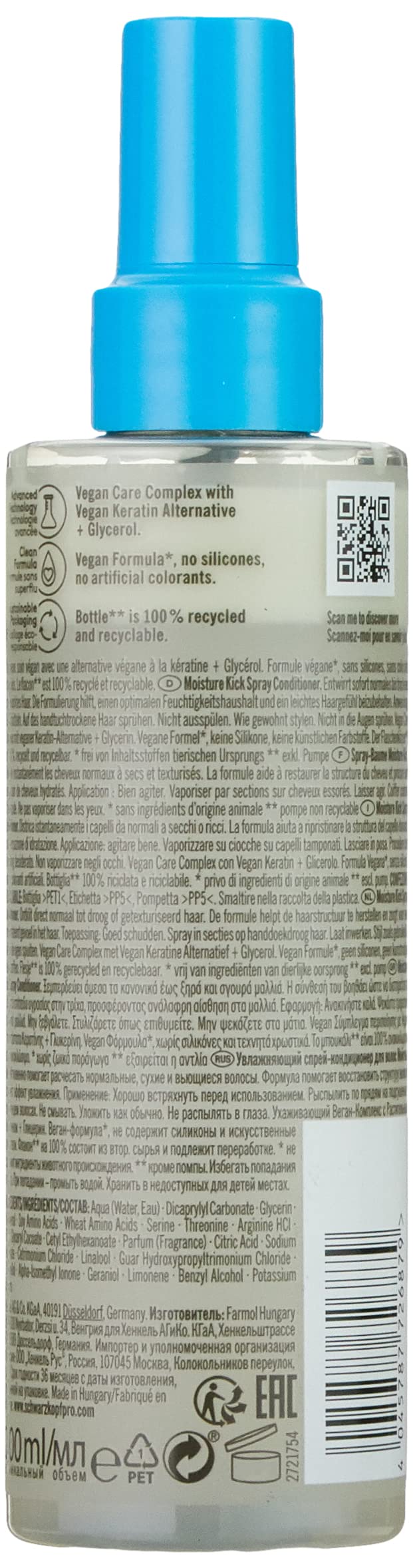 Schwarzkopf Professional BC Bonacure Moisture Kick Spray Conditioner, 201ml