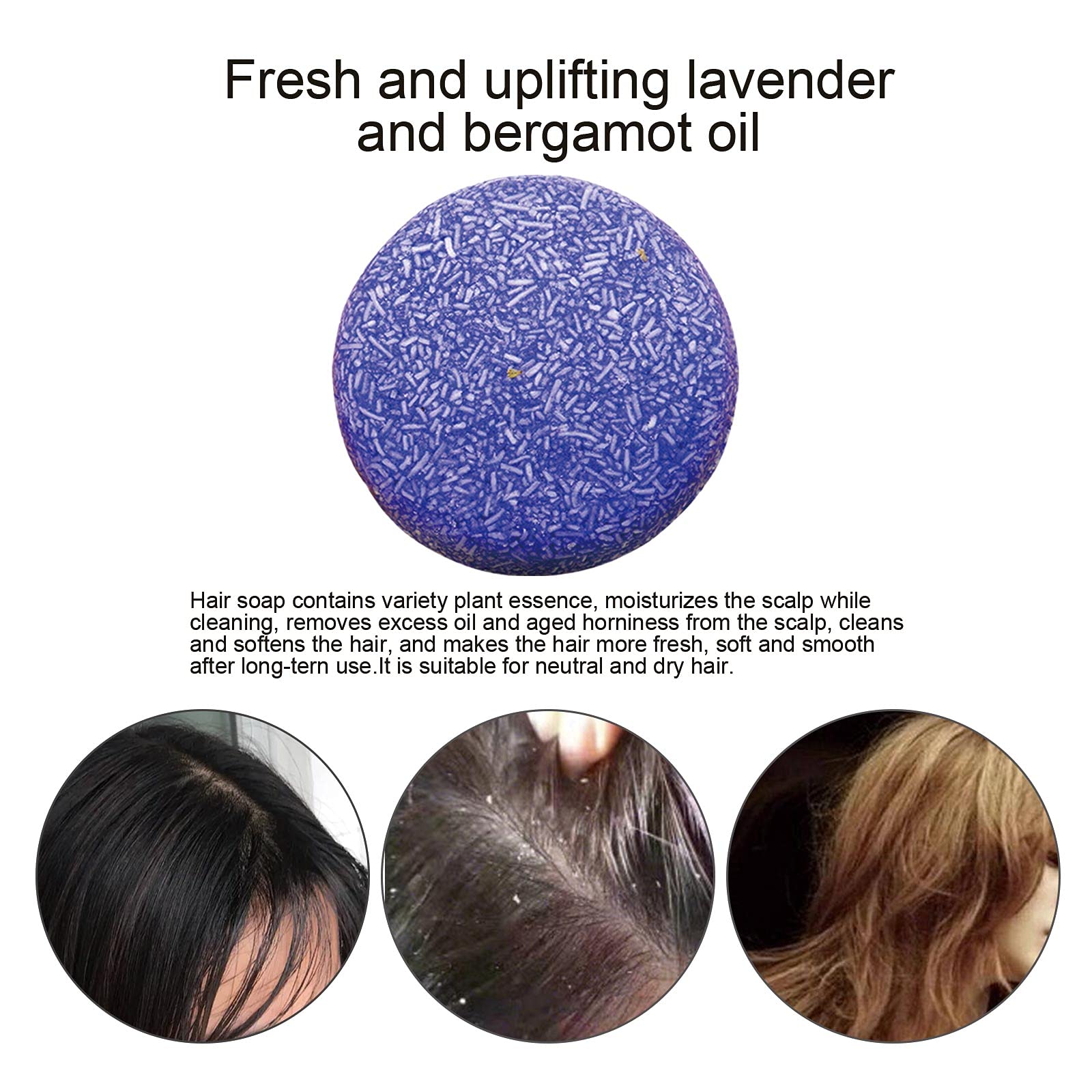 Hand-made Solid shampoo soap bar suitable for all hair types (Lavender)