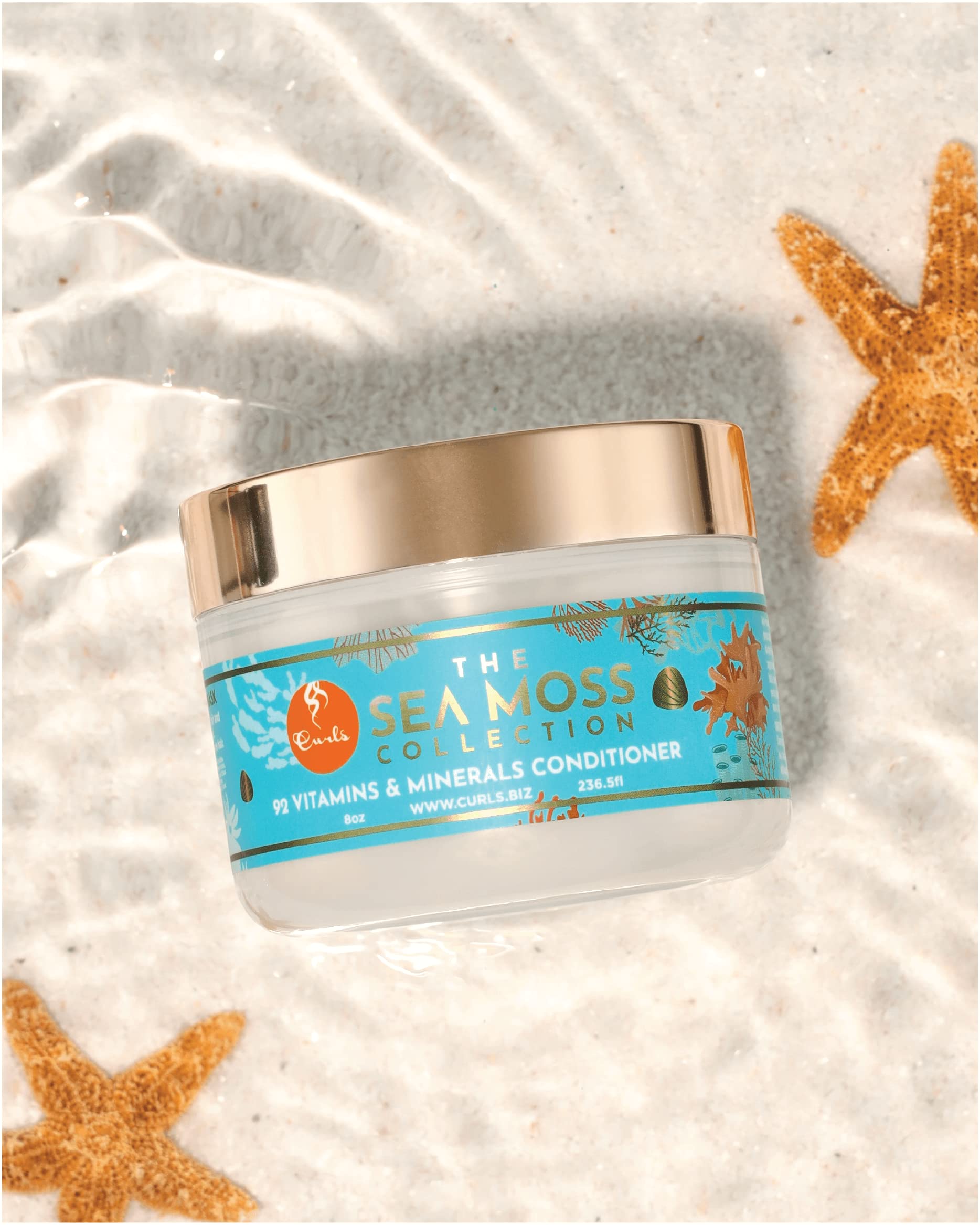 CURLS Sea Moss 92 Vitamins & Minerals Conditioner - Promotes Healthy Hair Growth - Maximum Hydration - Encourages Production of Sebum - For All Curl Types 8oz