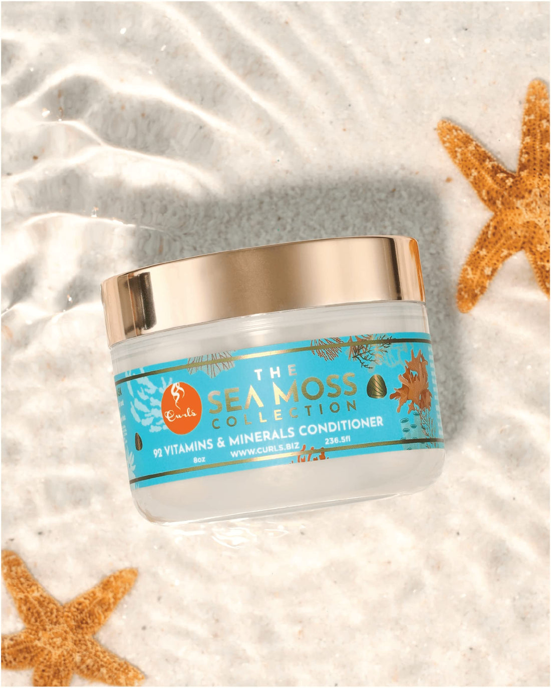 CURLS Sea Moss 92 Vitamins & Minerals Conditioner - Promotes Healthy Hair Growth - Maximum Hydration - Encourages Production of Sebum - For All Curl Types 8oz