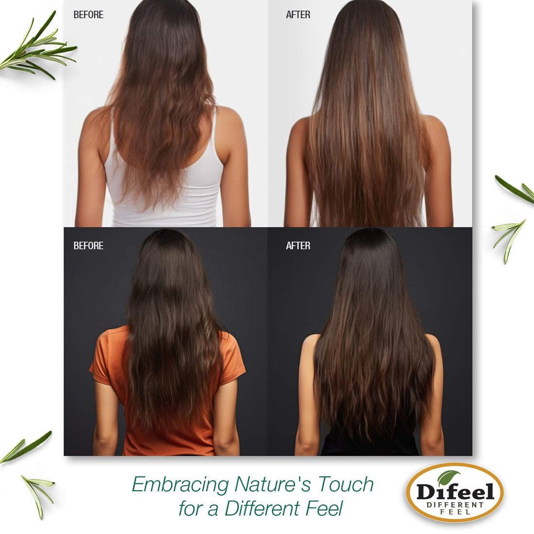 Difeel Elevated Rosemary and Mint Shampoo 33.8 oz. - Made with Natural Rosemary Oil for Hair Growth, Paraben Free Shampoo