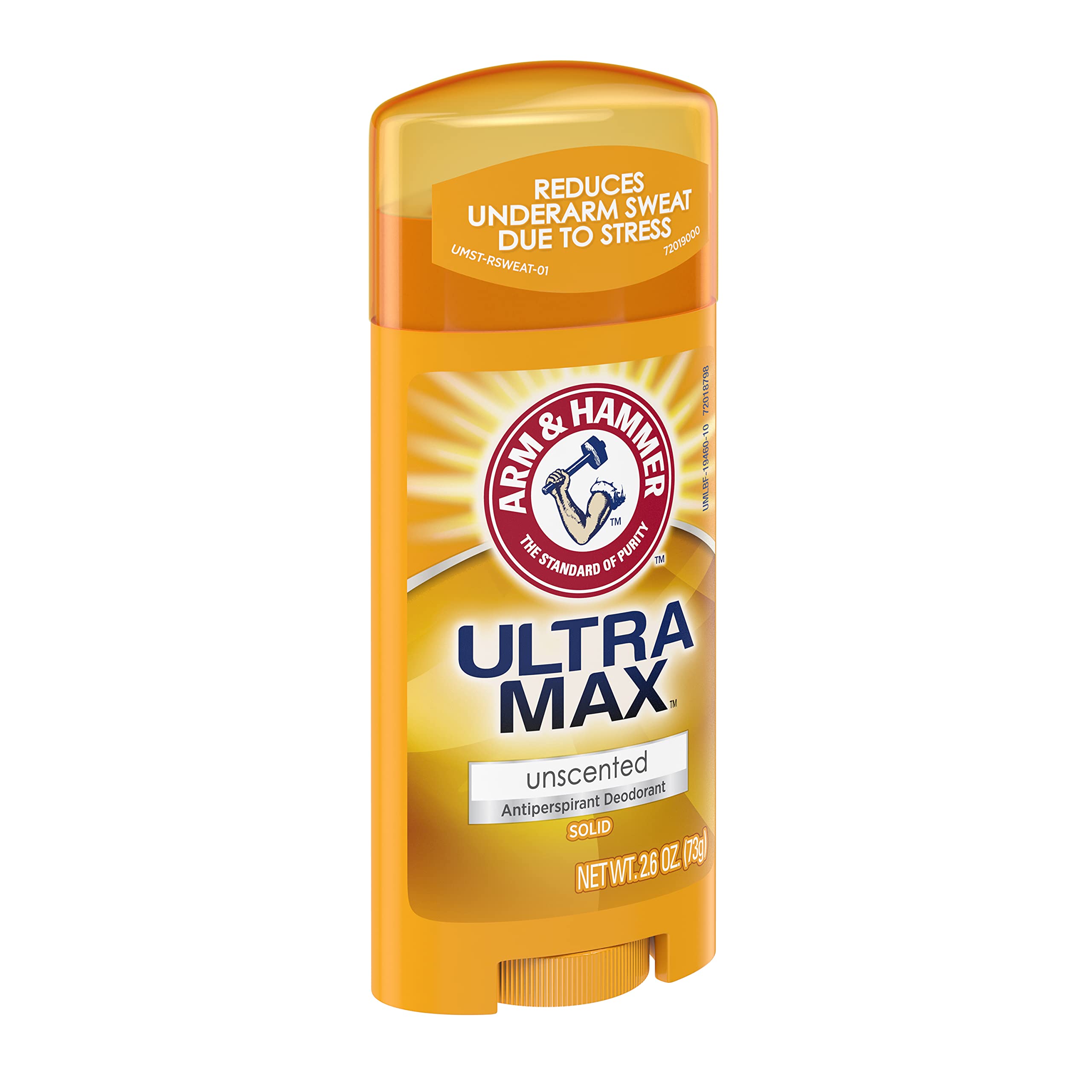 Arm & Hammer Ultramax Invisible Solid Wide Stick Unscented Antiperspirant & Deodorant, 2.6 oz (Pack of 6)