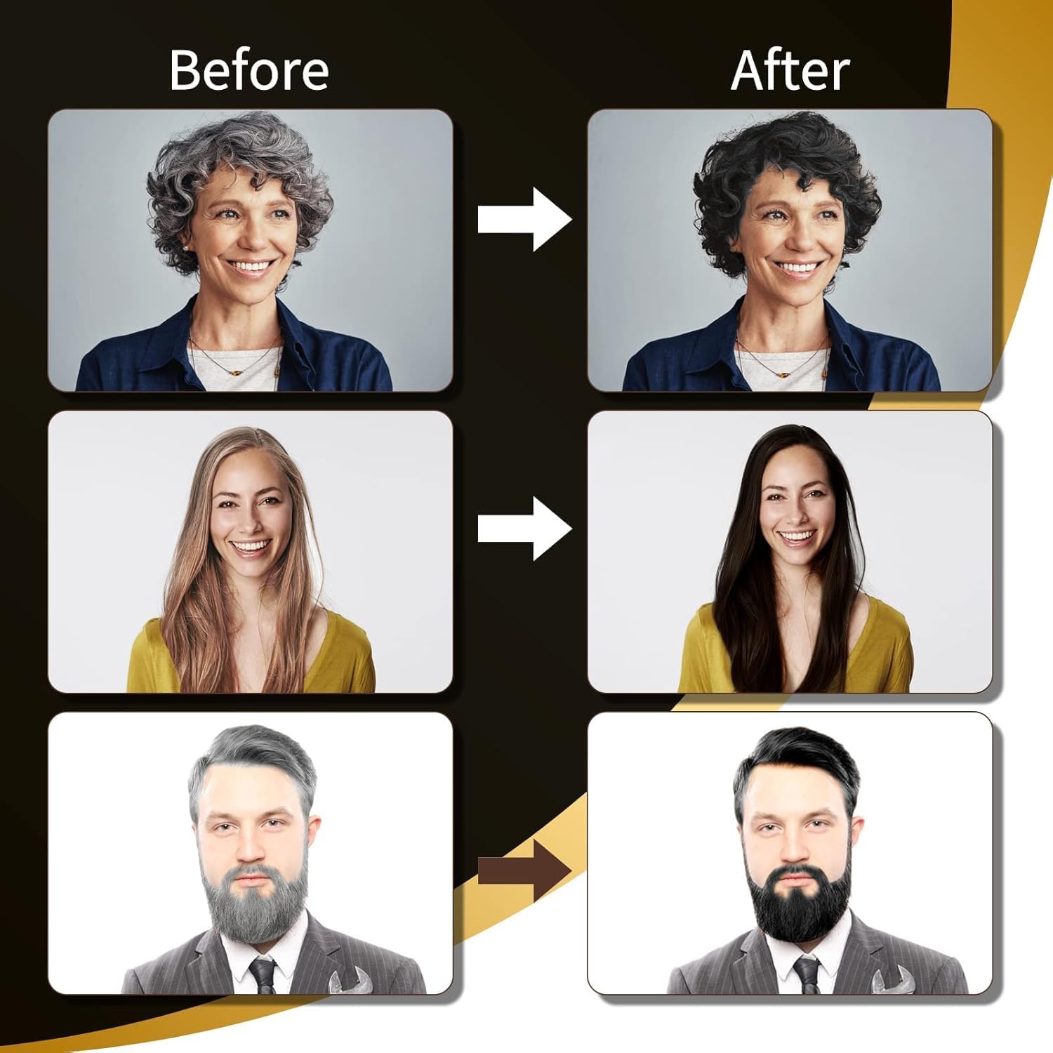 MEIDU Black Hair Dye Shampoo 3 in 1 for Gray Hair Coverage, Hair Color Shampoo for Women Men, Natural Herbal Ingredients Shampoo Para Pintar el Cabello (16.9 Oz)