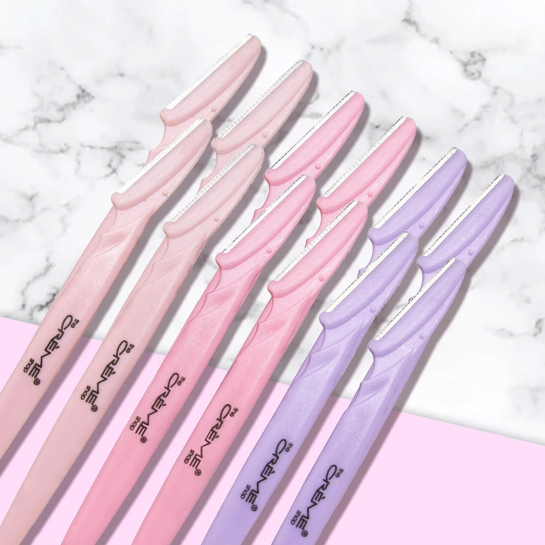 The Crème Shop Flawless Finish Precision Razors | Dermaplaning Tool for Face | Face Razors for Women | Stocking Stuffers for Women (Pack of 12)