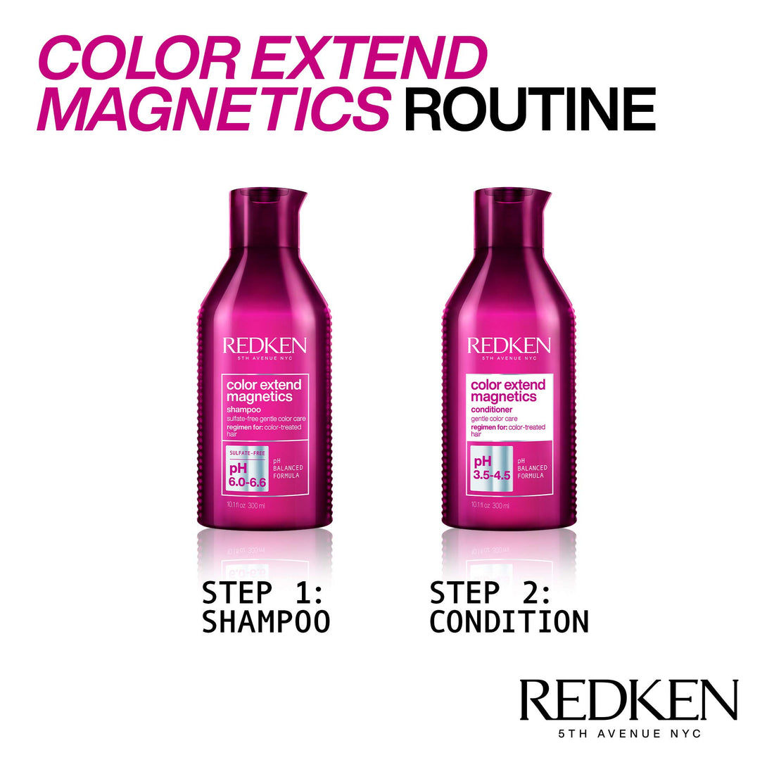 Redken Color Extend Magnetics Shampoo | For Color-Treated Hair | Gently Cleanses & Protects Color | With Amino Acid | Sulfate-Free | 10.1 Fl Oz, 10.1 fl. oz