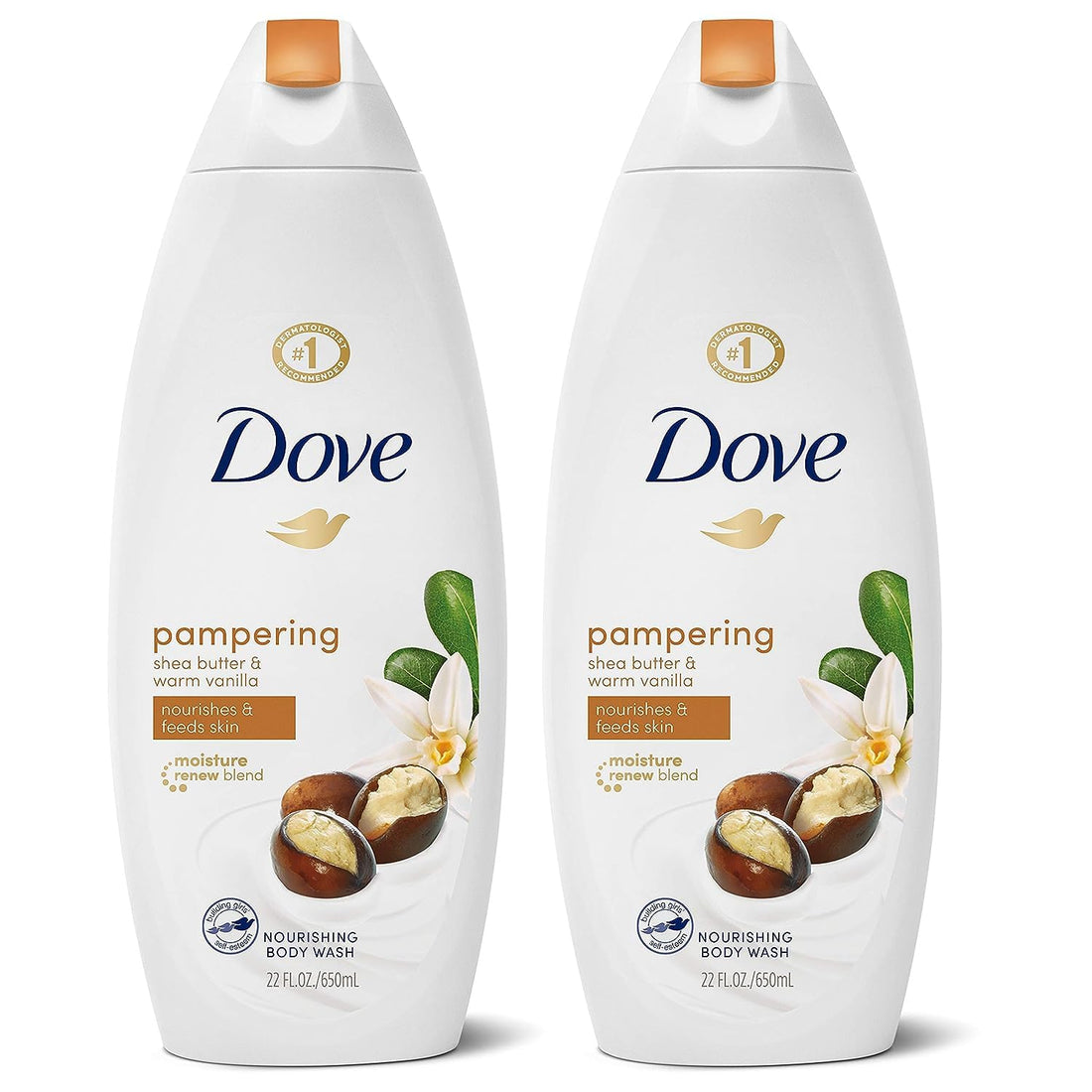 Dove Purely Pampering Shea Butter with Warm Vanilla Body Wash, 24 oz, 2 pk