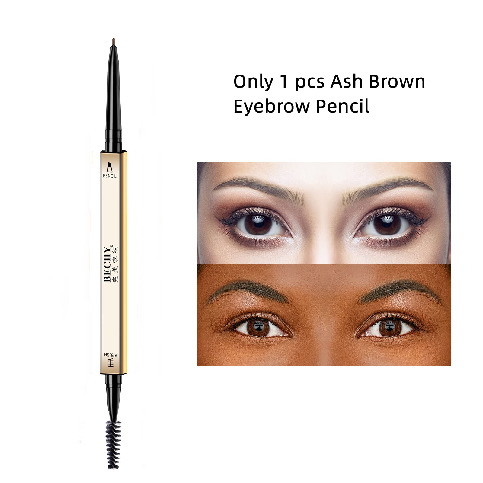 Eyebrow Pencil,Waterproof Long-Lasting Microblading Ash Brown Brow Pencil,Natural Eyebrow Makeup Ultra Slim Defining Eyebrow Pencils