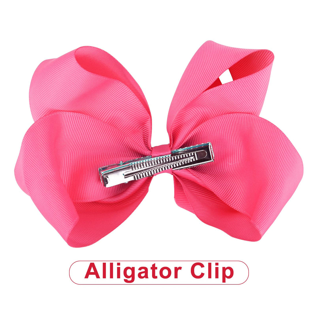 DEEKA 16 PCS 4 Hand-made Hair Bow Grosgrain Ribbon Solid Color Hair Bow Alligator Clips Hair Accessories for Little Teen Toddler Girls -Hot Pink
