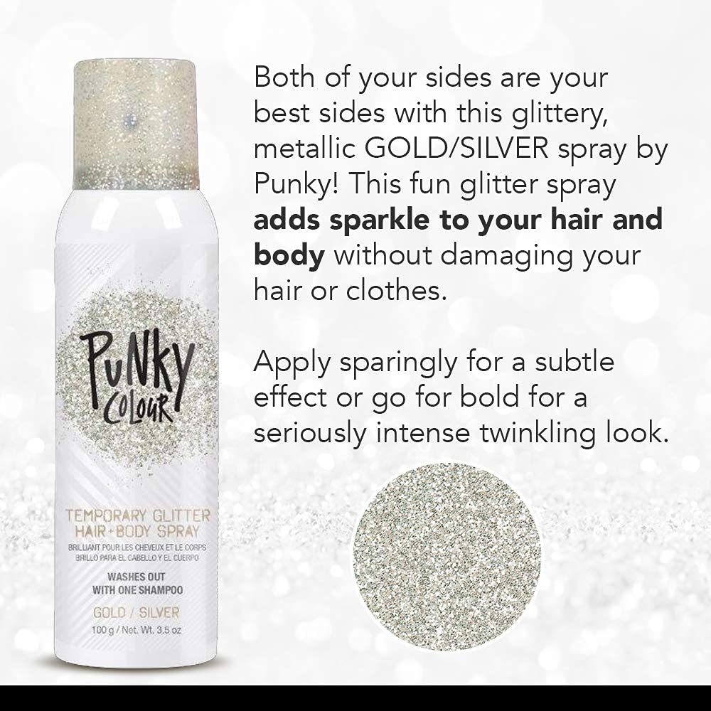 jerome russell B Wild Hair and Body Glitter, Gold/Silver, 3.5 Ounce