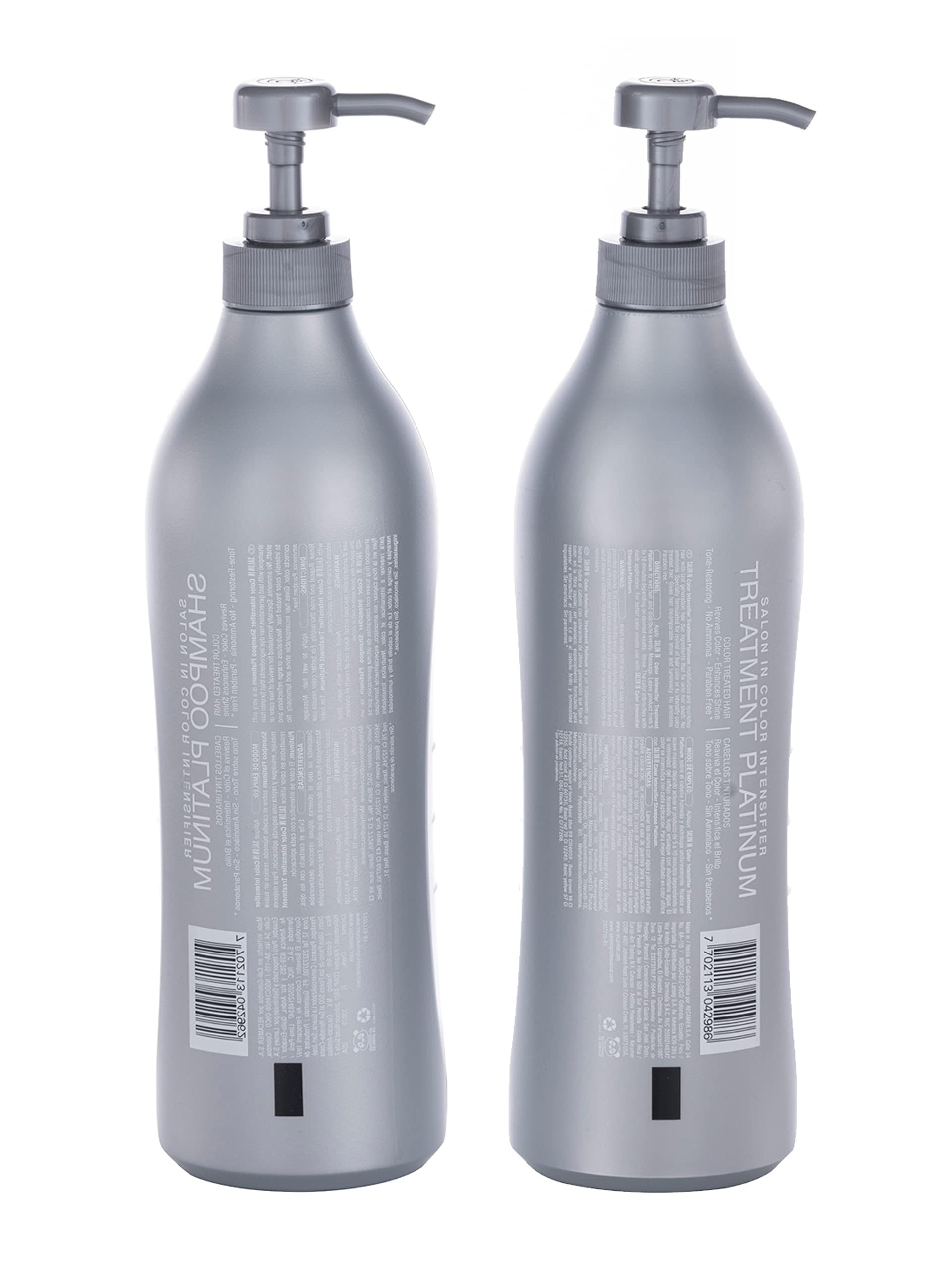 Recamier Professional Salon In +Pro Color Intensifier Hair Platinum Kit Shampoo and Treatment - Kit Tratamiento y Shampoo Intensificador de Color Platino para cabello