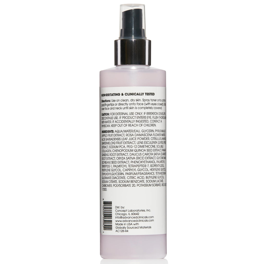 Advanced Clinicals Collagen + Rosewater Facial Mist Toner W/Charcoal & Aloe Vera. Alcohol-Free PH Balancing Formula Detoxifies & Hydrates Skin Improving Overall Skin Tone, Calming Face Mist, 8 Fl Oz