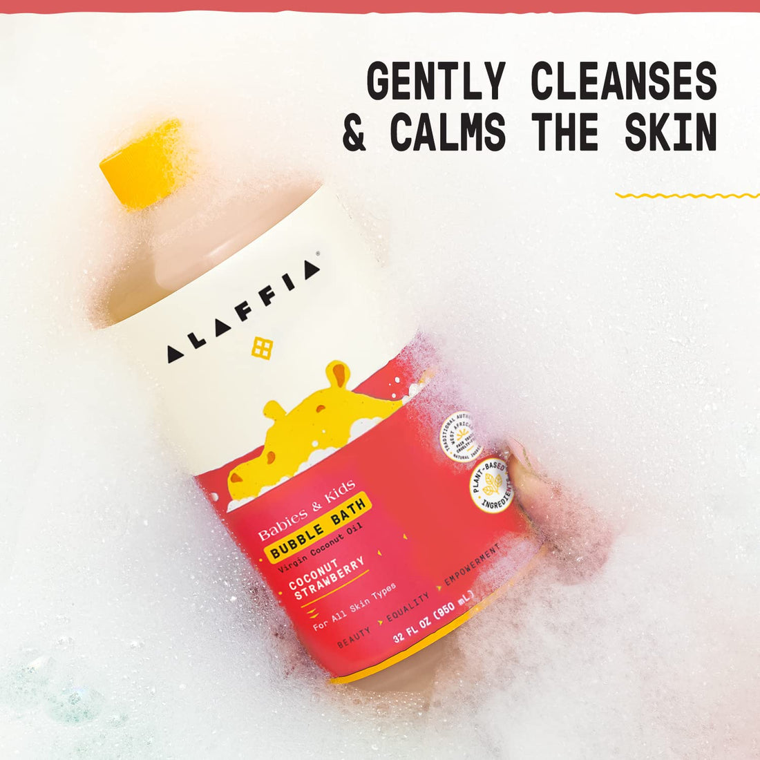 Alaffia Kids Bubble Bath, Coconut Strawberry 32 FZ