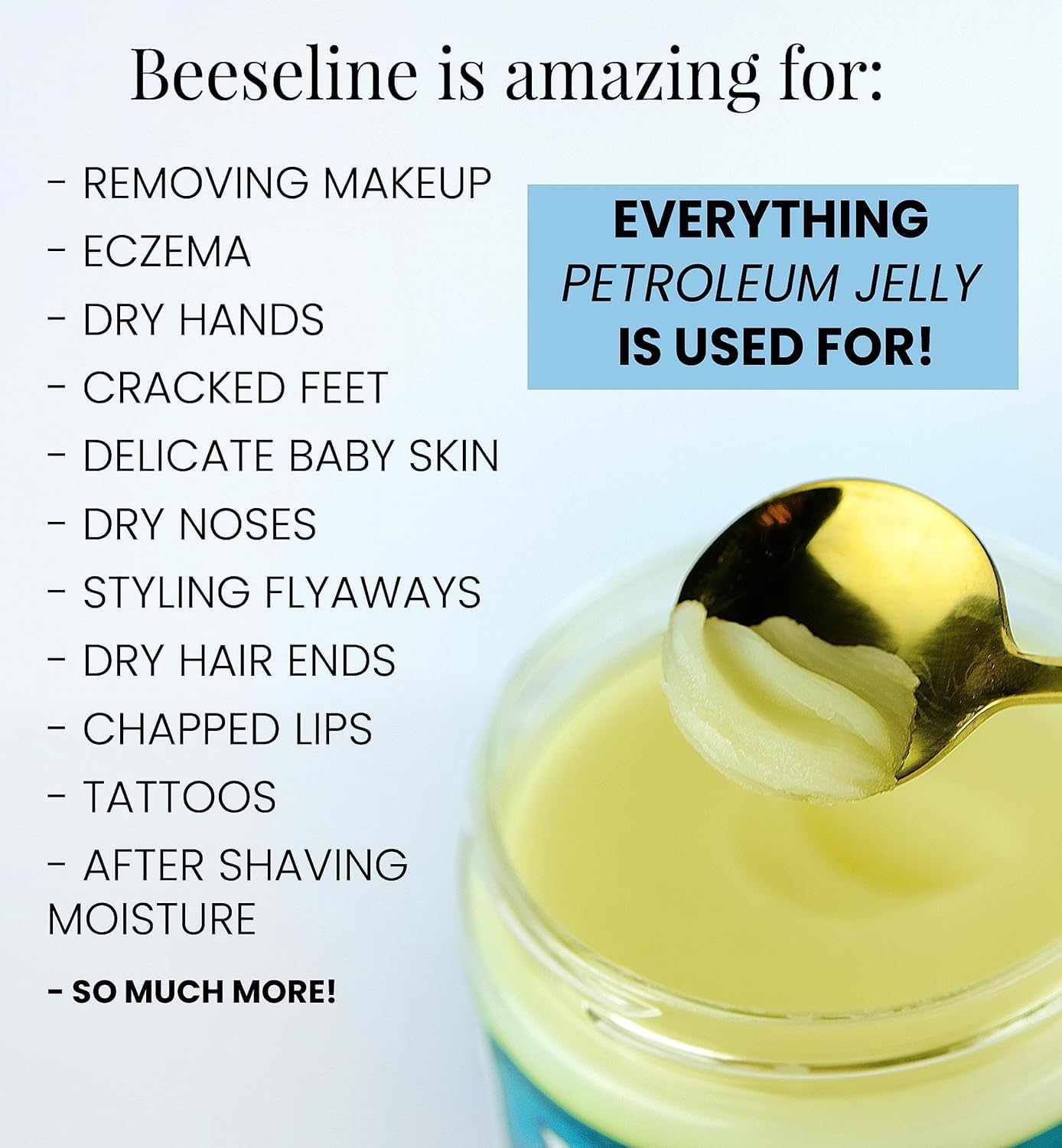 Beeseline Original Unpetroleum - 100% Natural & Hypoallergenic Alternative to Petroleum Jelly - Lips, Hands, Baby, Makeup Remover and More (8 Ounce)