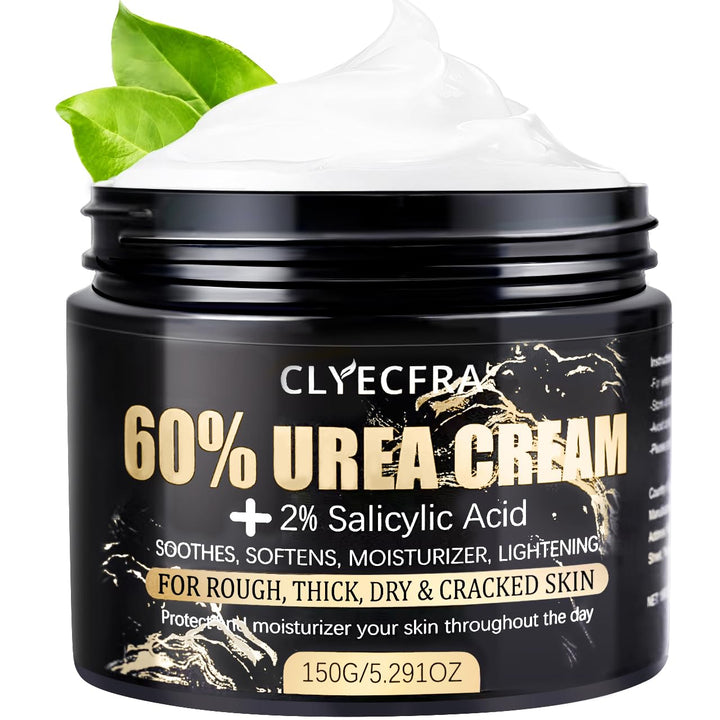 Clyecfra 60% Urea Cream with 2% Salicylic Acid, Urea Cream 60 Percent for Feet & Hands- Maximum Strength Moisturizer for Rough, Dry, Thick & Cracked Skin, Callus Remover, Deep Hydration, 150g