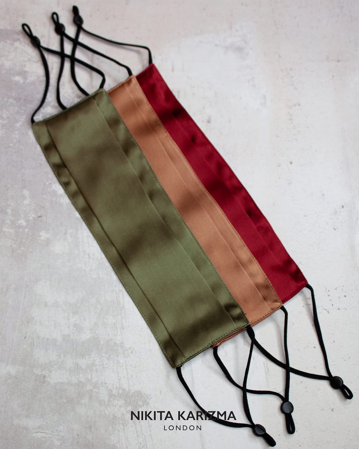 KARIZMA Beverly Hills Silk Face Mask 3 Pack. Earth Tones Fashionable Designer Face Mask for Women. Washable Fabric Face Mask Reusable Facemask. Real Mulberry Silk Masks, Luxury Fashion Masks for Women