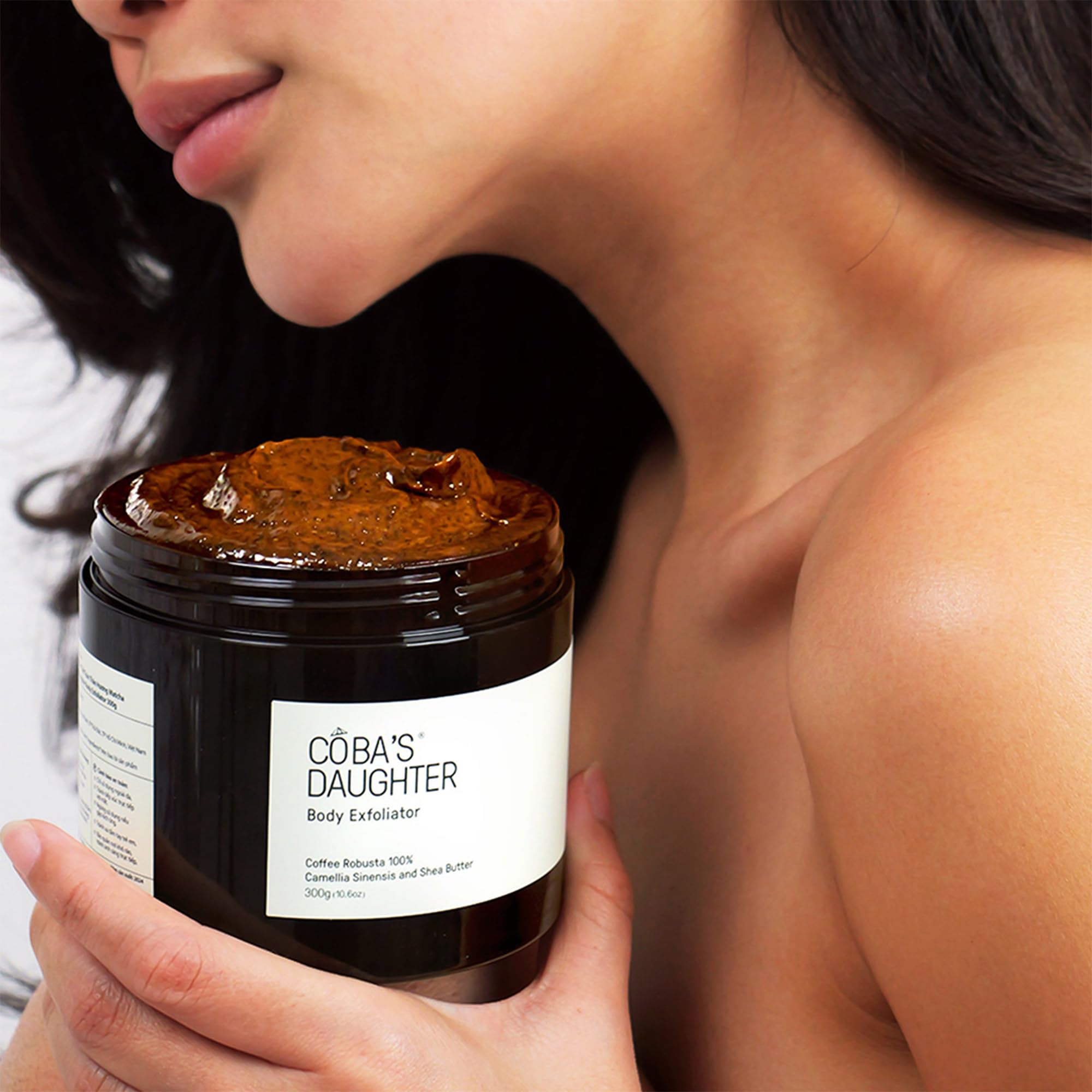 COBA'S DAUGHTER 100% Robusta Coffee Body Scrub with Matcha & Shea Butter | Exfoliate, moisturize skin and Reduce stretch marks and cellulite | Safe for pregnancy | Vegan & Clean Beauty (10.6 Oz)