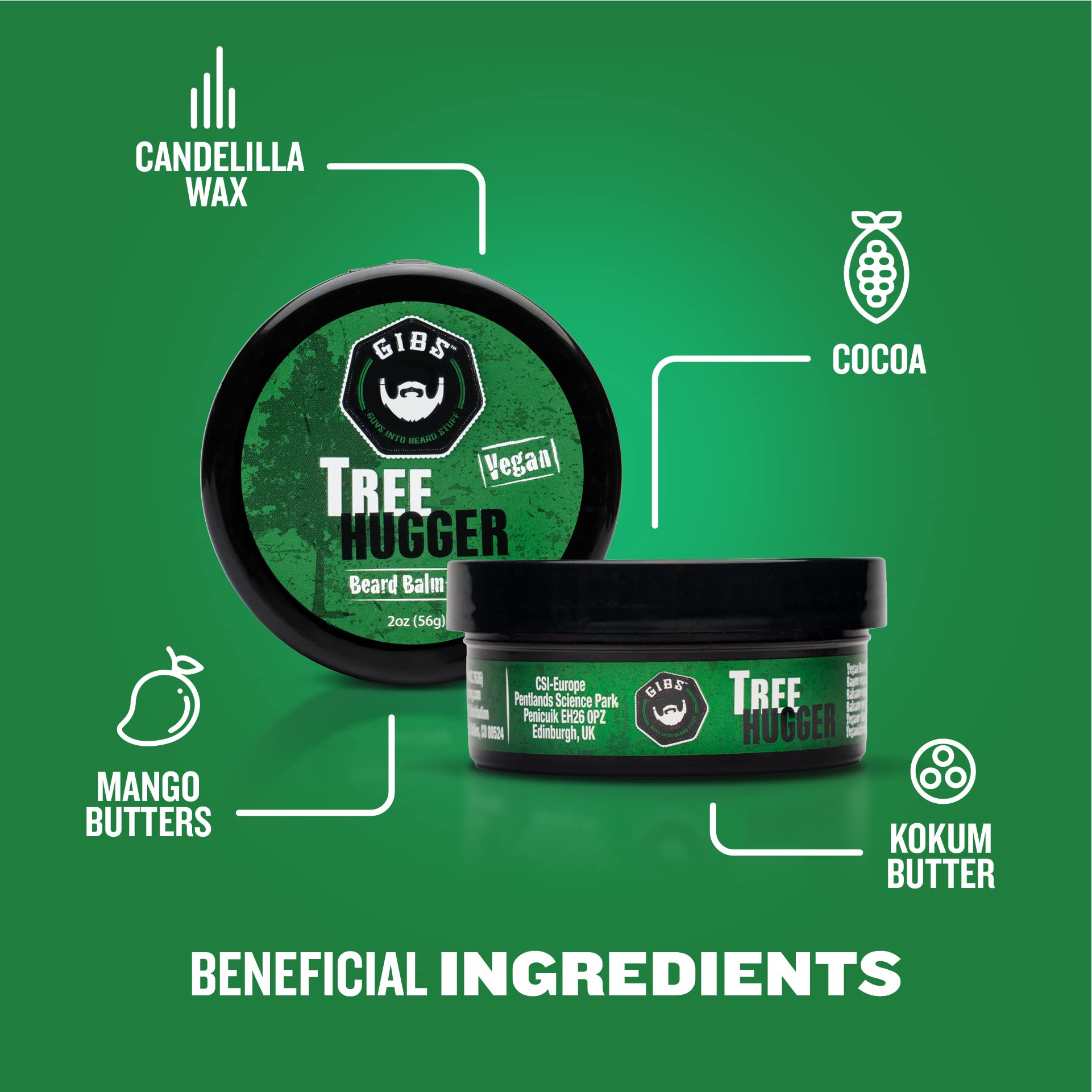 GIBS Grooming Tree Hugger Vegan Beard Balm-Aid, 2 oz.